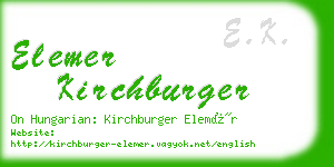 elemer kirchburger business card